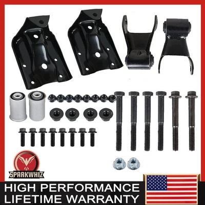 For Chevy GMC Sierra 1500 Rear ward Leaf Spring Shackle & Bracket Hanger Set - Image 1 of 4