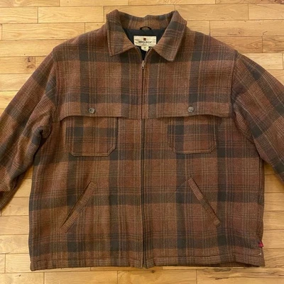 Vtg Woolrich 100% Wool Hunting Coat Overcoat Men's 2XL Plaid - Image 1 of 4