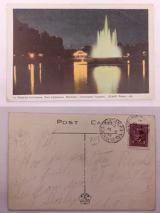 1946 Montreal Illuminated Fountain Postcard - Canada - Picture 1 of 1