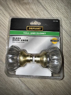 Perilla de puerta de vidrio para pasillo y armario desafiante acabado de latón satinado de 2-1/4" pulgadas 509 006 Foto 1 de 2