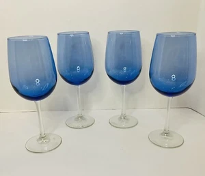 Copas de vino Pier 1 azul cobalto agua (4) vajilla 16 oz K6 - Imagen 1 de 7