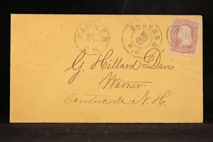 New Hampshire: Concord 1867 Forwarded Embossed Fraternal Cover - Picture 1 of 2