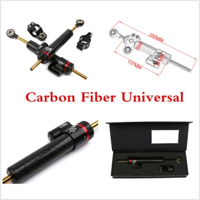 Amortiguador de dirección de aluminio para motocicleta 250 mm abrazadera de horquilla estabilizador varilla accesorios Foto 1 de 4