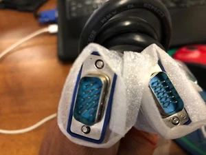 Original Dell Computer Cable 5' Long 5K0JF05505ht22pgo 15 Pin Male & Male Ends - Picture 1 of 4