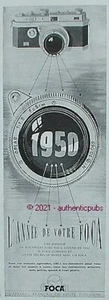 PUBLICITE FOCA APPAREIL PHOTO LE 1950 OPLAR DE 1951 FRENCH AD PUB VINTAGE - Picture 1 of 1