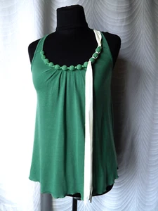 🔻TED Baker London Green Jersey Top Blouse Sleeveless Size 1 Decor - Picture 1 of 8