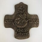 Kreuz Kommunionskreuz - Ich bin das Brot des Lebens - Bronze - ca. 8cm