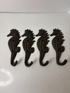 Seahorse Wall Hook Ocean Decor Rust Brown Decorative Coat Towel Hanger 5.25" - Picture 1 of 4