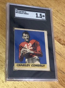 1949 Leaf Gum Co. #49 Charley Conerly Rookie Card New York Giants QB RC, SGC 1.5 - Picture 1 of 6