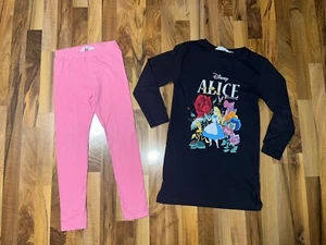 💕Top! H&M Set  Gr. 140 Pulloverkleid / Longpullover Leggings Disney Alice 🌸 - Bild 1 von 5