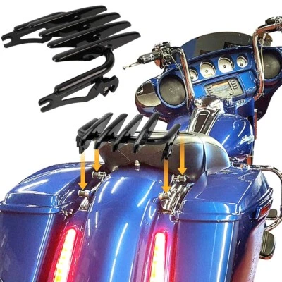 Black Stealth Luggage Rack For Harley Touring Ultra Electra Glide Standard FLHTC Foto 1 de 4