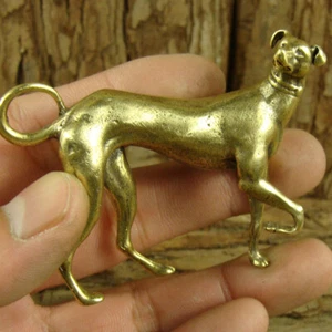 Solid Brass Greyhound Figurines Statue Dog Decoration Ornament Animal Figurine - Picture 1 of 7