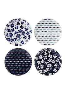 Lenox Kate Spade New York Plates Floral Way Set/ 4  9" diameter Blue/ White New