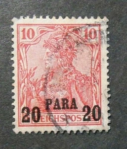 GERMANIA,GERMANY, KOLONIEN ,1900 Turkei"F Germania SVR" 20pa su 10pf US Mi.13I - Imagen 1 de 1
