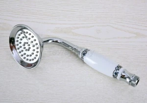 Polished Chrome Telephone Style Ceramics Hand Held Bathroom Shower Head whh018 - Picture 1 of 7