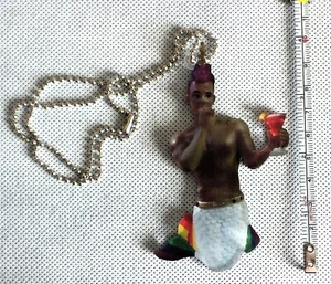 " Multi-Cultural Merman " Acrylic 2-D for 4" Holiday Ornament, Key Chain, Etc. - Picture 1 of 1