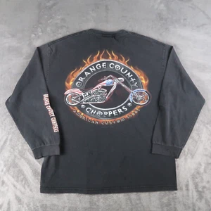 Vintage 2000s Orange County Choppers Biker Long Sleeve T Shirt Size XL Black Y2K - Picture 1 of 17