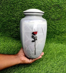 Urna de cremación conmemorativa cenizas humanas adultas grandes estampado de rosas urnas de recuerdo funerario - Imagen 1 de 6