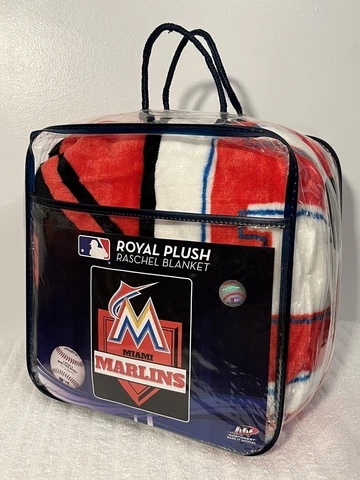 MLB Miami Marlins ✅ Super Soft Royal Plush Raschel Throw Blanket ✅ 60"x80" ✅ New Cover