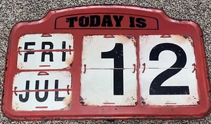 Retro Vintage Daily Flip Calendar Perpetual Calendar Home Decor License Plate - Picture 1 of 6