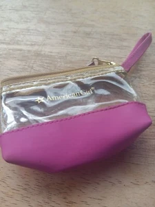 American Girl Place Wallet Wristlet Accessoire Bag Coin Purse Gold & Pink Zipper - Bild 1 von 2