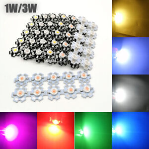 50PCS 3W watts High Power SMD LED COB Chip Lights Beads White Red Blue With PCB
