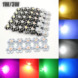50PCS 3W watts High Power SMD LED COB Chip Lights Beads White Red Blue With PCB - Picture 1 of 13