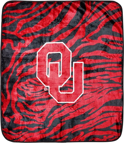 Oklahoma Sooners Raschel Throw Blanket, 60 in by 50 In Cover