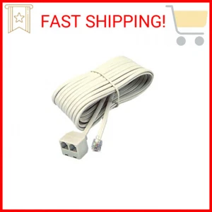 Softalk 04130 Corded Duplex Jack 25-Feet Almond Landline Telephone Accessory - Zdjęcie 1 z 1