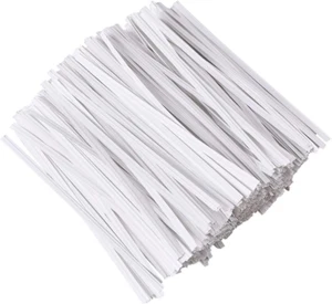500 Pcs 5White Paper Twist Ties Reusable Bread Ties for Party Cello Candy Bread - Picture 1 of 11
