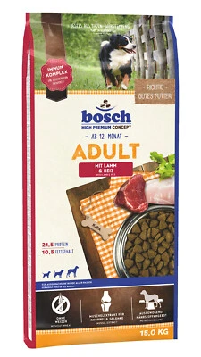 BOSCH Premium Adult Hundefutter Trockenfutter mit Lamm & Reis 15 kg - Bild 1 von 3