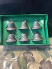 VINTAGE CHRISTMAS BELLS ORNAMENTS PEWTER?  RINGING BELLS NEW IN BOX! (B)