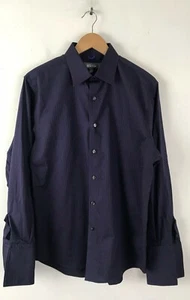 Camicia polsino francese Kenneth Cole Reaction da uomo 16 32/33 aderente viola a righe - Foto 1 di 5