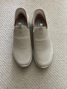 Sketcher Slip ins Trainers Womens Ultraflex Gllitter natural gold UK size 6 - Picture 1 of 6
