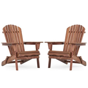 Juego de 2 Muebles de Exterior Conversación Sillón Patio Plegable Adirondack - Imagen 1 de 10