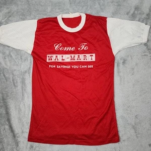 Vintage Wal-Mart Shirt Mens Medium Red White Mesh Ringer Promo Advertising 80s - Picture 1 of 10
