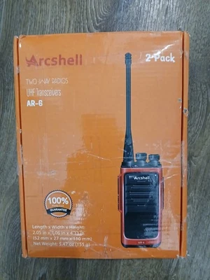 Arcshell AR-6 Black Li-ion Battery UHF Transceivers Two Way Radios 2 Pack - Image 1 of 3