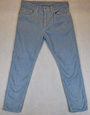 Levis Light Blue Mens Corduroy Pants 512 Slim Taper Thick Wide Wales 34x30 READ - Image 1 of 4
