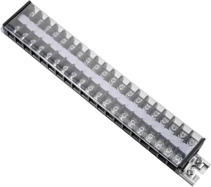 Barrier Terminal Strip Block 660V 20A Dual Rows 20P DIN Rail Base Screw - Picture 1 of 12