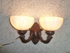 Viktorianische Wandleuchte Bronze-Finish Stecker oder harter Draht wie abgebildet - Bild 1 von 16