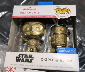 Hallmark Ornaments Funko POP! Star Wars C-3PO y R2-D2 Chase Gold 2022 - Imagen 1 de 2