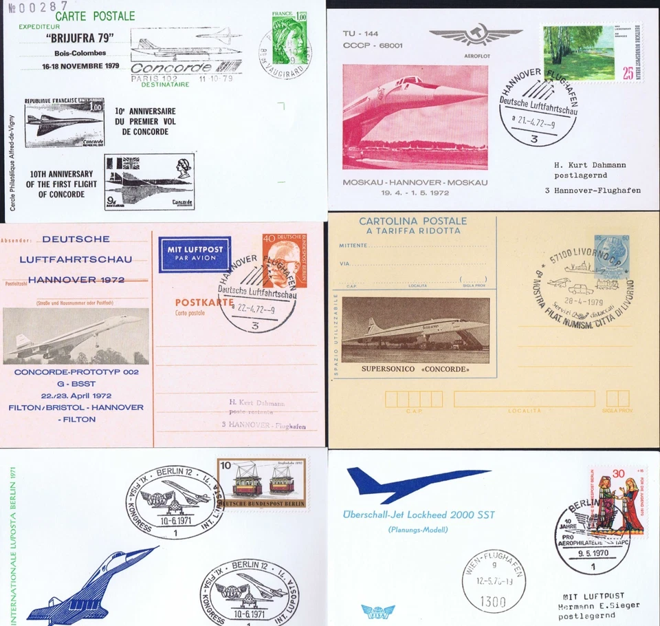 SEIS TARJETAS DE AIR FRANCE CONCORDE - MEZCLA SURTIDA #2 Foto 1 de 1