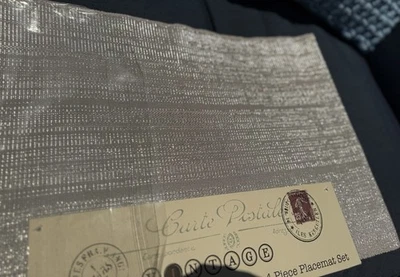 Metallic Silver Placemats Set of 4 Vintage House NWT 19 1/2 X 13” - Image 1 of 4