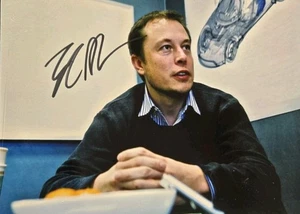 SIGNIERTES Elon Musk 5x7 Foto mit COA Tesla DOGE handsigniert - Bild 1 von 3