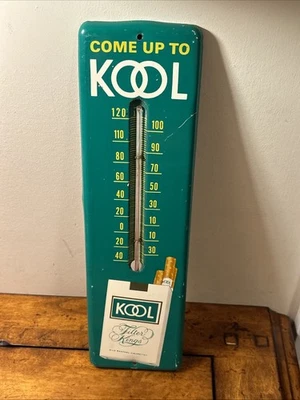 VINTAGE Green ADVERTISING KOOL   CIGARETTES  STORE THERMOMETER - Image 1 of 4