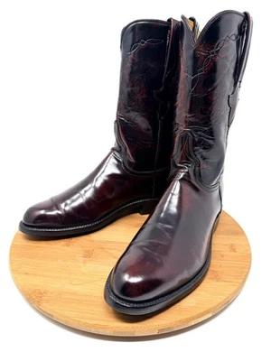 LUCCHESE CLASSICS Black Cherry Western Roper Men's Cowboy Boots Size 7 D - Image 1 of 4