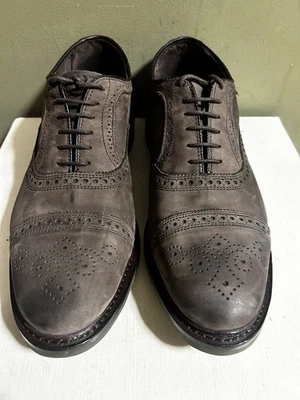 ALLEN EDMONDS Strandmok Marrón Gamuza Puntera Para Hombres Talla 11.5E Oxford Brogue Usado en Excelente Condición Foto 1 de 4