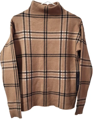 Suéter Tahari Marrón Negro Blanco Rayas Manga Larga Tejido Mujer XS Foto 1 de 4