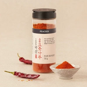 Peacock 100% Dried Red Hot Pepper Powder "Fine Gochugaru" 110g  K-Food - Picture 1 of 3