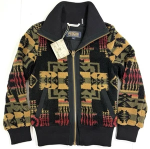 Pendleton Womens Foxglove Fleece Bomber Jacket Sz Small Southwestern Geometric - Picture 1 of 13